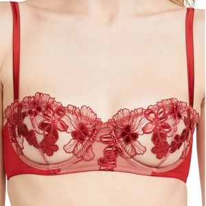 Fleur du Mal Violet Balconette Bra Rouge Red 36D